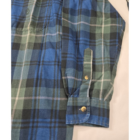 Nautica True Black & Blue Plaid Button Down Flannel Shirt Mens Size M/M NWT - Picture 3 of 13